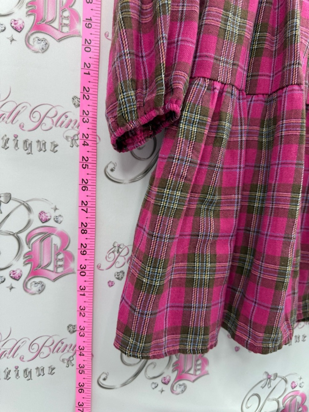 Fancyinn dress ruffle ruffles tiered frilly  Pink Plaid Tiered Mini Dress - Picture 3 of 10